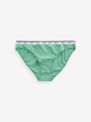 Blue Daisy Print/Spot/Green/Orange High Leg Cotton Rich Logo Knickers 4 Pack - Image 8 of 8