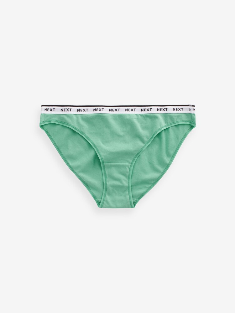 Blue Daisy Print/Spot/Green/Orange High Leg Cotton Rich Logo Knickers 4 Pack - Image 8 of 8