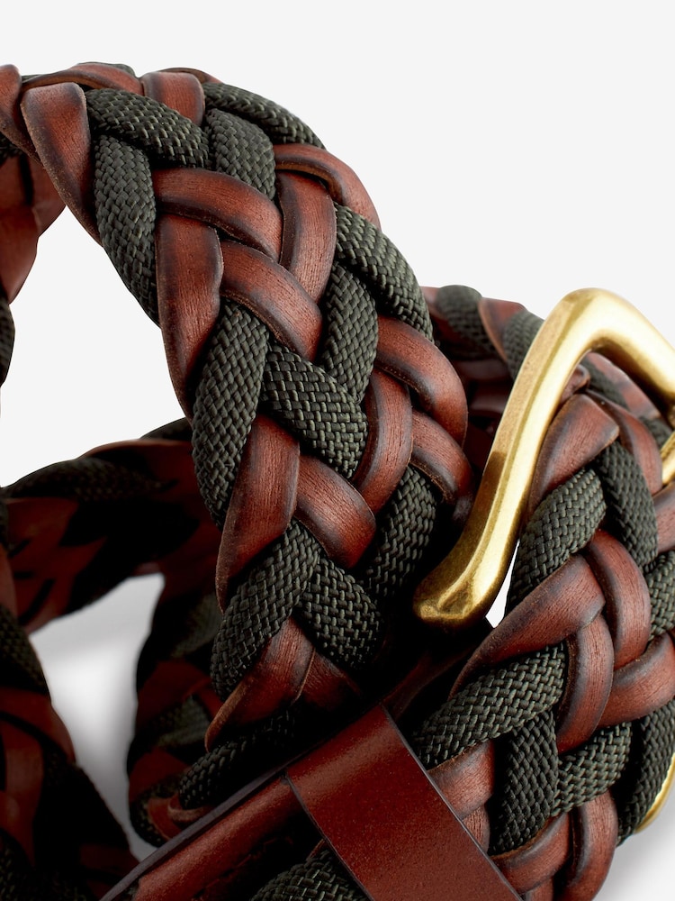 Brown Weave Leather Belt - Image 3 of 3