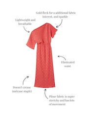 Never Fully Dressed Pink Plisse Tilly Dress - Image 6 of 7