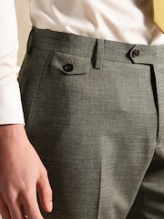 Green Slim Textured Suit Trousers - Image 4 of 6