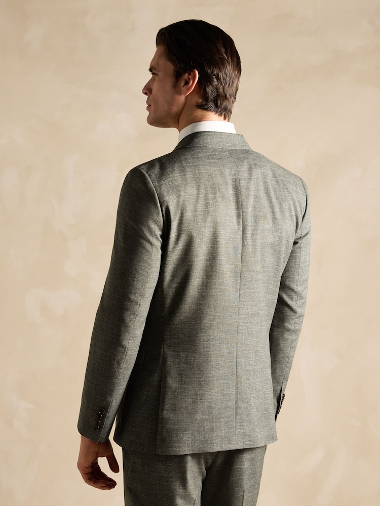 Joules Green Slim Textured Suit Jacket - Image 2 of 8