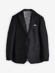 Joules Black Slim Fit Tuxedo Suit Jacket - Image 7 of 12