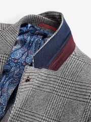 Joules Grey Prince of Wales Check Slim Fit Blazer - Image 10 of 11