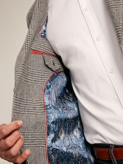 Joules Grey Prince of Wales Check Slim Fit Blazer - Image 4 of 11