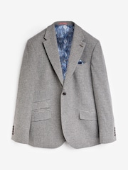 Joules Grey Prince of Wales Check Slim Fit Blazer - Image 6 of 11