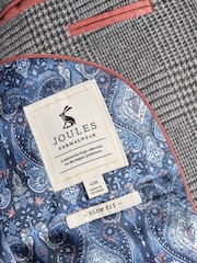 Joules Grey Prince of Wales Check Slim Fit Blazer - Image 9 of 11