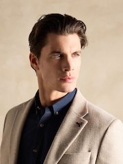 Joules Brown Herringbone Texture Slim Fit Blazer - Image 4 of 13