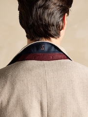 Joules Brown Herringbone Texture Slim Fit Blazer - Image 8 of 13