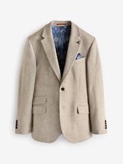 Joules Brown Herringbone Texture Slim Fit Blazer - Image 9 of 13