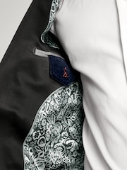 Joules Navy Slim Fit Velvet Blazer - Image 6 of 6