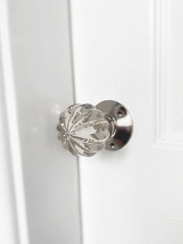 Laura Ashley Chrome Vivien Glass Mortice Knob Pair - Image 2 of 5