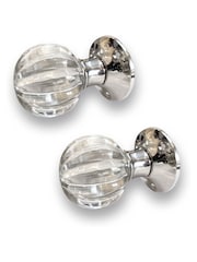 Laura Ashley Chrome Vivien Glass Mortice Knob Pair - Image 3 of 5