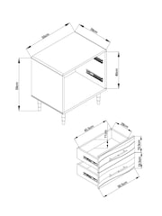Grey Adelaide Oak Effect Bedside Table - Image 4 of 11