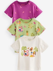 Multi Short Sleeve T-Shirts 3 Pack (3mths-7yrs) - Image 1 of 2