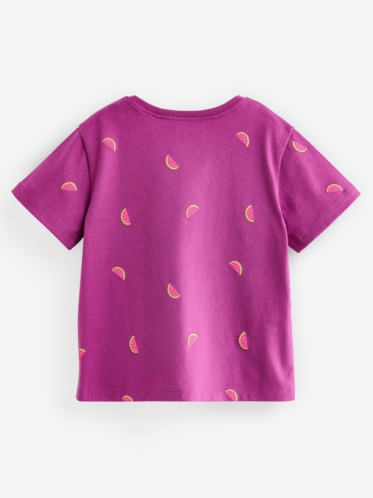 Multi Short Sleeve T-Shirts 3 Pack (3mths-7yrs) - Image 2 of 2