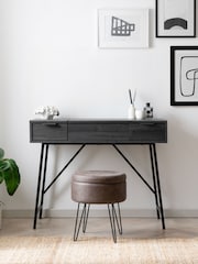 Black Bronx Oak Effect Console Dressing Table - Image 5 of 11