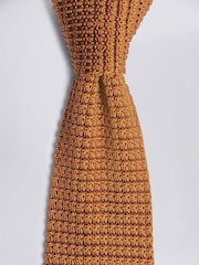 MOSS Gold Knitted Silk Tie - Image 2 of 2