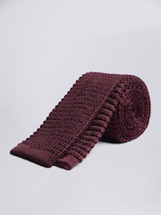MOSS Red Knitted Silk Tie - Image 1 of 2