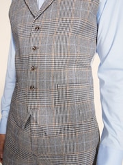 MOSS Tailored Fit B&W with Blue Check Suit Waistcoat - Image 3 of 3