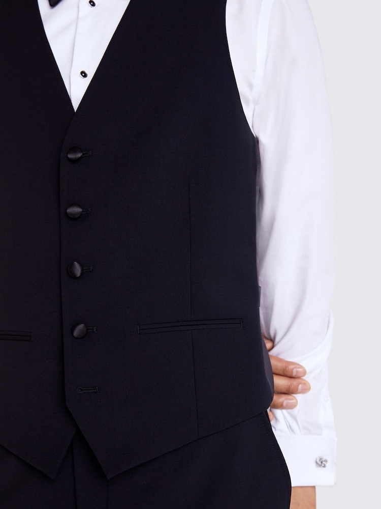 MOSS Black Tailored Fit Performance Dresswear Waistcoat - Image 3 of 3 MOSS Black Tailored Fit Performance Dresswear Waistcoat - Image 3 of 3
