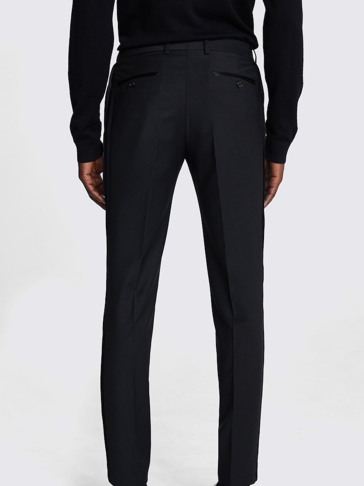 MOSS Black Tailored Fit Performance Dress Suit Trousers - Image 2 of 4