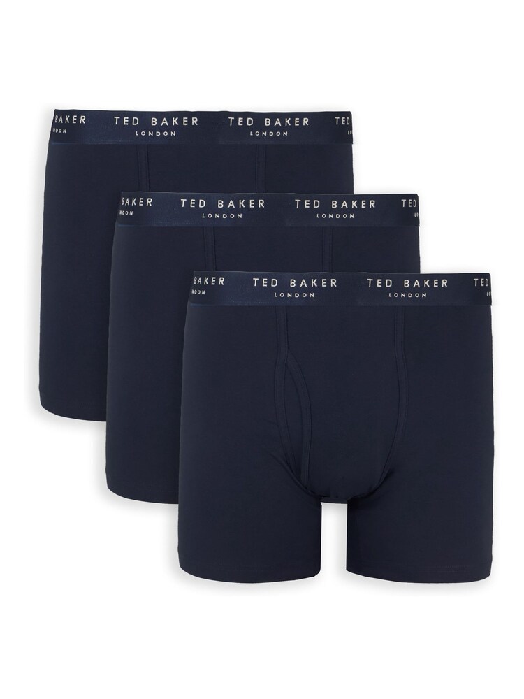 Ted Baker Blue Cotton Boxer Briefs 3 Pack - Image 1 of 1