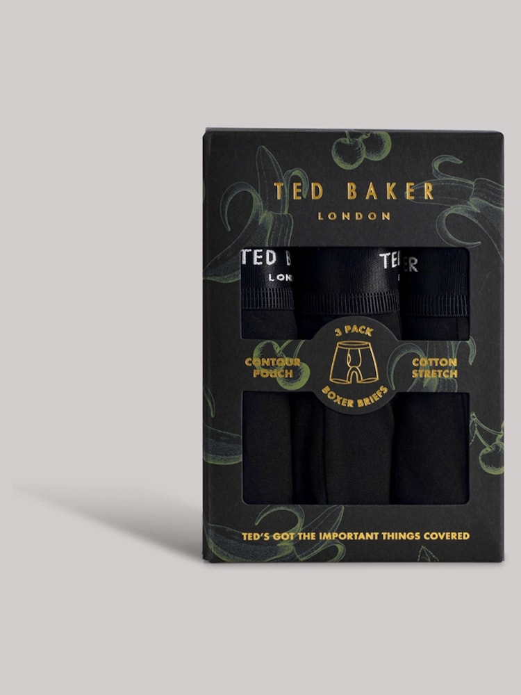 Черный - Ted Baker Хлопковые боксеры-брифы 3 набор - Изображение 4 из 4