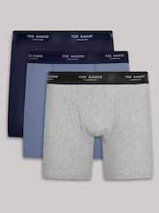 Ted Baker Light blue Cotton Boxer Briefs 3 Pack - Image 1 of 6