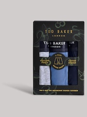 Ted Baker Light blue Cotton Boxer Briefs 3 Pack - Image 5 of 6