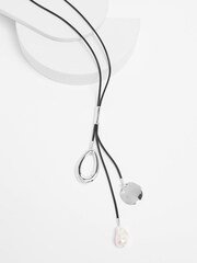 Black Cord Cluster Necklace - Image 4 of 4
