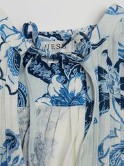 Guess Blue Zaren Linen Romper - Image 3 of 3