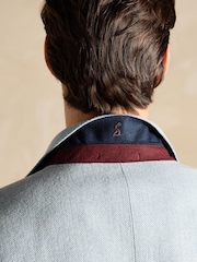 Joules Light Blue Herringbone Texture Slim Fit Blazer - Image 9 of 9