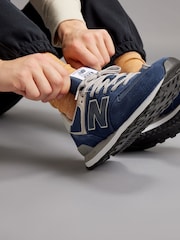 New Balance Navy Blue Mens 574 Trainers - Image 1 of 10