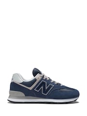 New Balance Navy Blue Mens 574 Trainers - Image 3 of 10