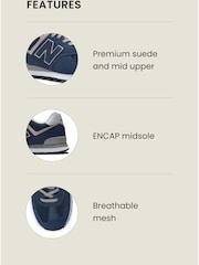 New Balance Navy Blue Mens 574 Trainers - Image 4 of 10