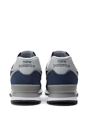 New Balance Navy Blue Mens 574 Trainers - Image 8 of 10