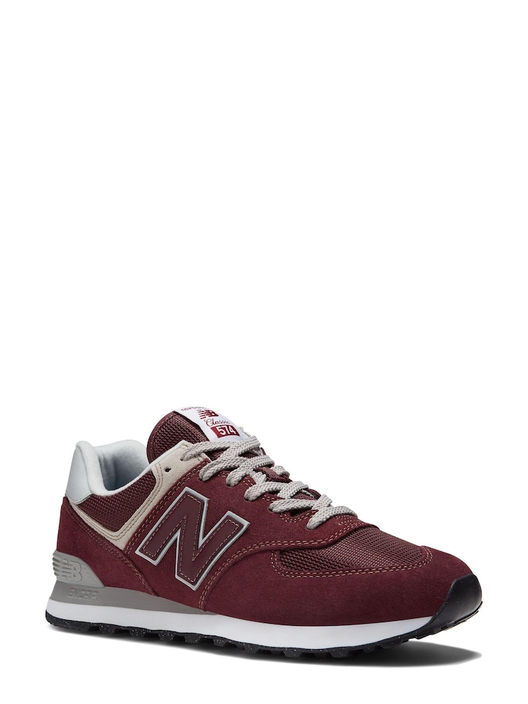 New Balance Burgundy Red Mens 574 Trainers - Image 3 of 5