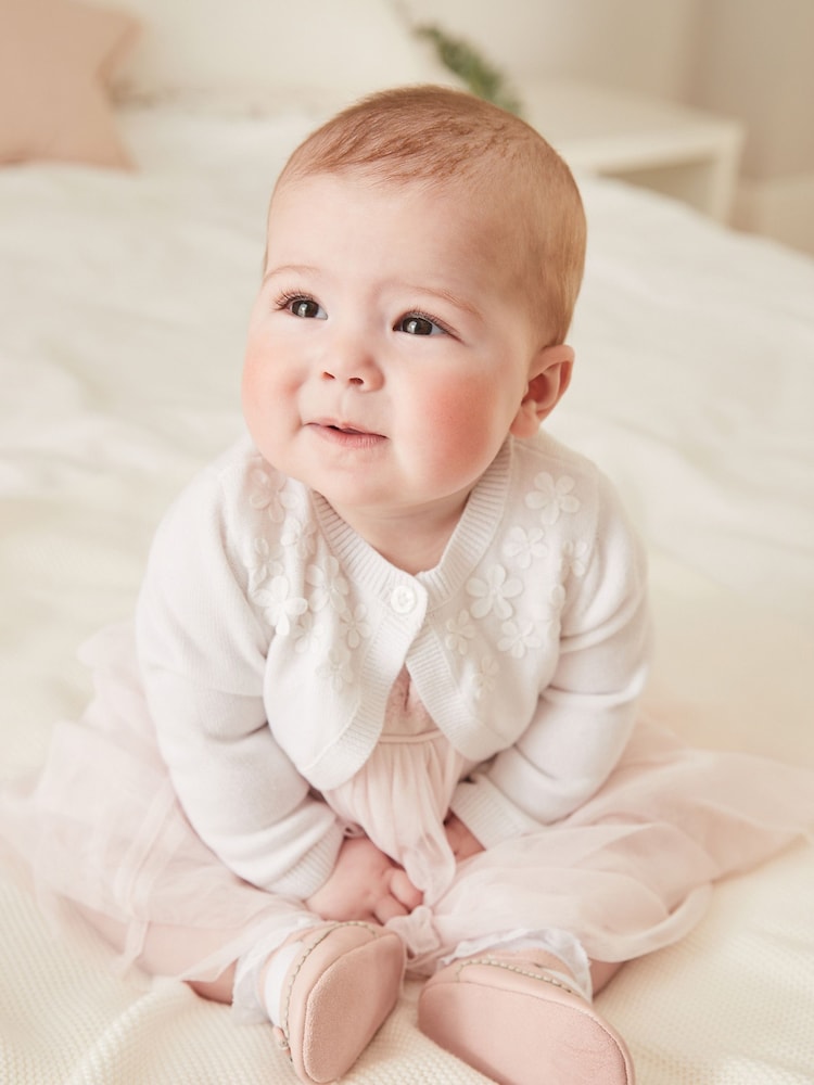 White Knitted Baby Shrug Cardigan (0mths-2yrs) - Image 2 of 7