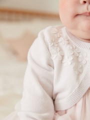 White Knitted Baby Shrug Cardigan (0mths-2yrs) - Image 4 of 7