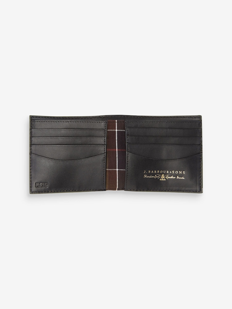 Barbour® Black Grain Leather Bifold Wallet - Image 2 of 4