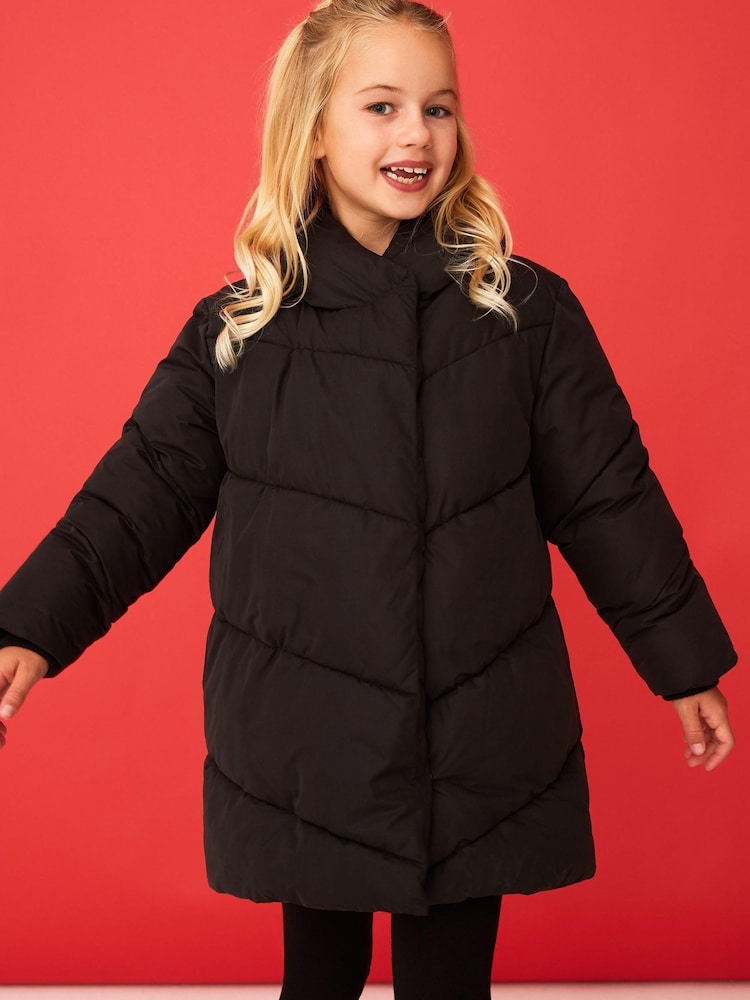 F&F Black Cocoon Coat - Image 1 of 2