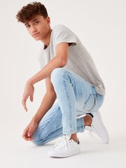 Blue Bleach Skinny Fit Stretch Jeans (3-16yrs) - Image 4 of 9