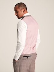 Joules Pink Trimmed Check Suit Waistcoat - Image 2 of 9