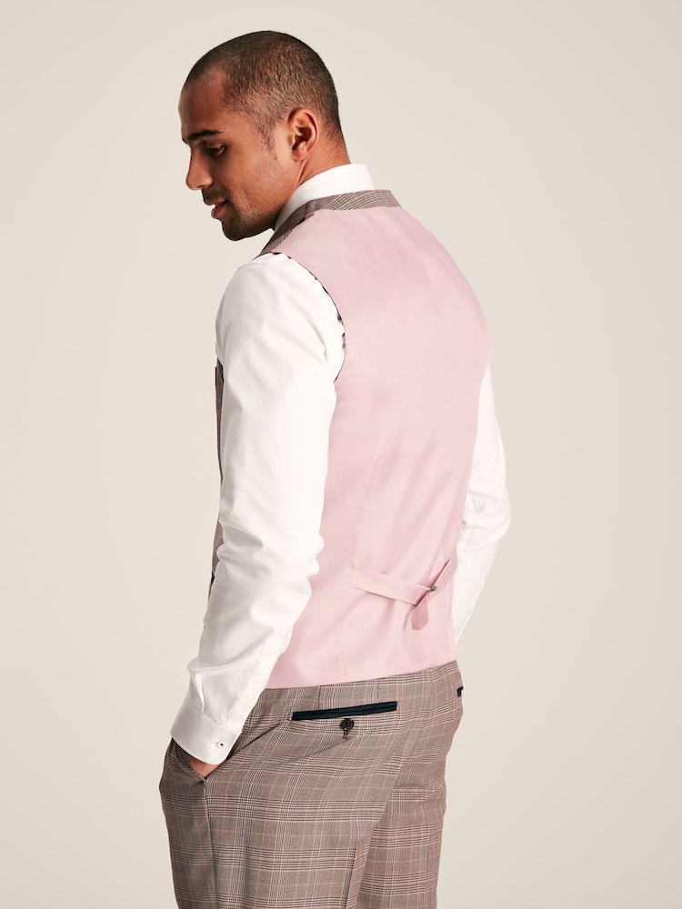 Joules Pink Trimmed Check Suit Waistcoat - Image 2 of 9 Joules Pink Trimmed Check Suit Waistcoat - Image 2 of 9