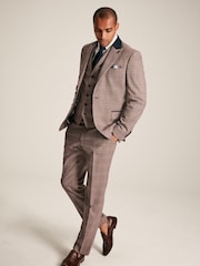 Joules Pink Trimmed Check Suit Waistcoat - Image 3 of 9