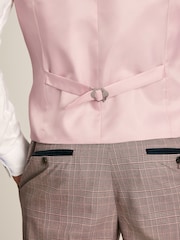 Joules Pink Trimmed Check Suit Waistcoat - Image 5 of 9