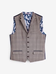 Joules Pink Trimmed Check Suit Waistcoat - Image 6 of 9