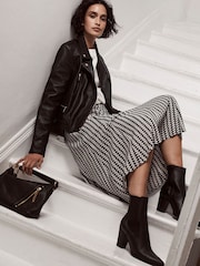 Mint Velvet Cream Hallie Print Midi Skirt - Image 1 of 6