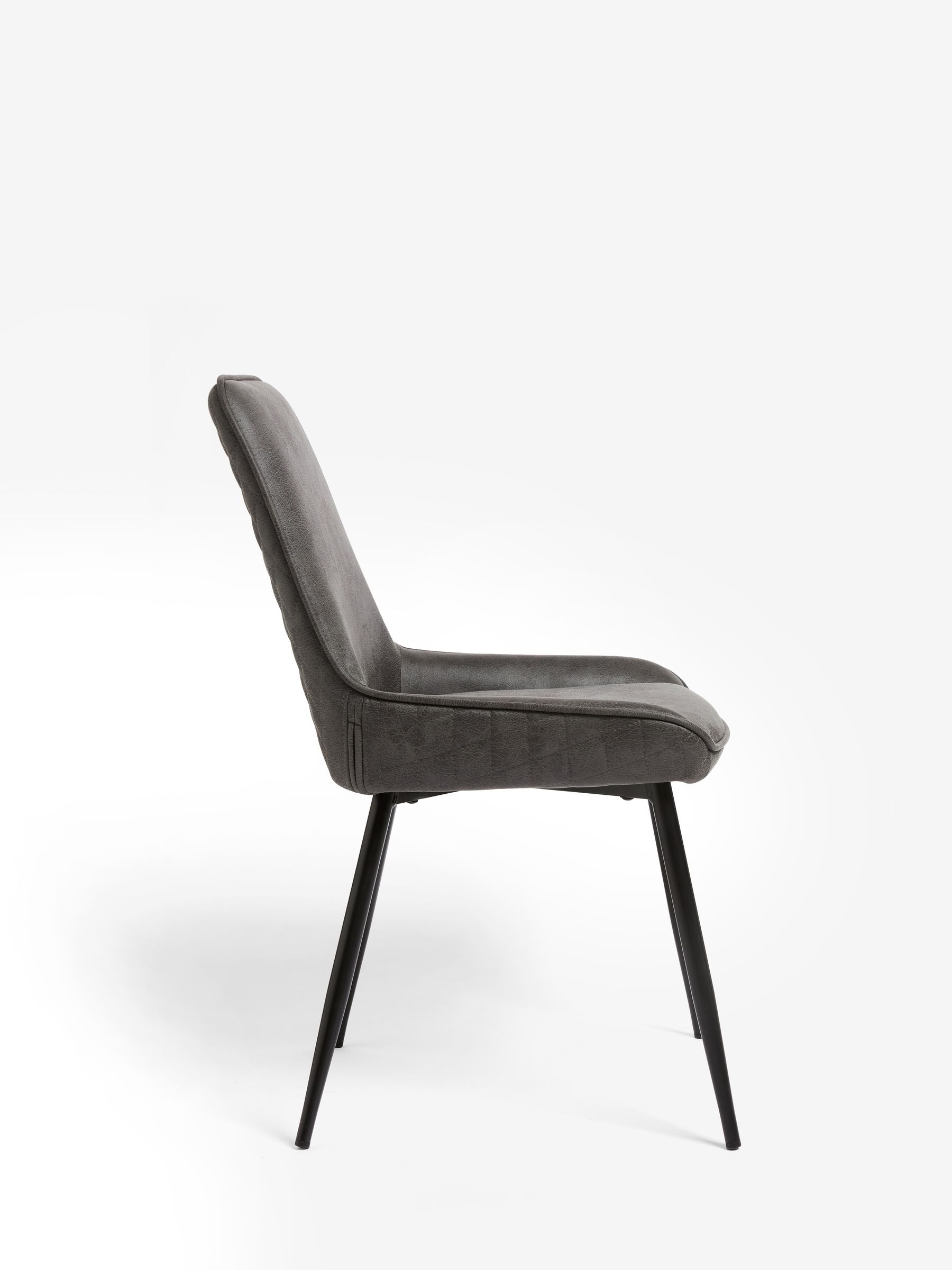 Buy Set of 2 Monza Faux Leather Dark Grey Hamilton Black Leg Dining